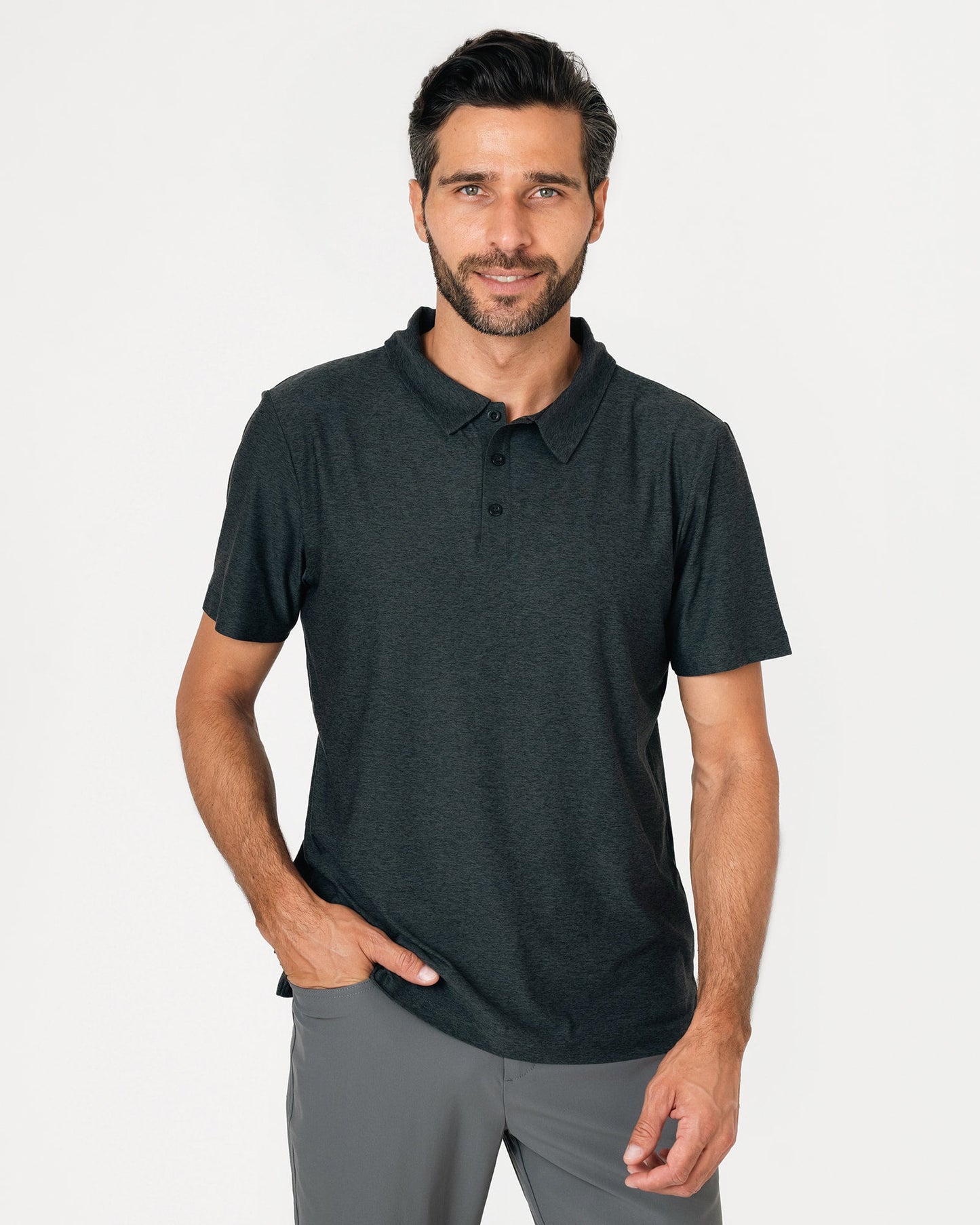 Playera Tipo Polo Jaspe