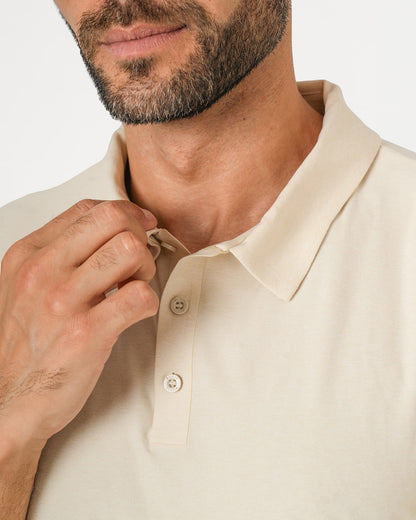 Playera Tipo Polo Jaspe